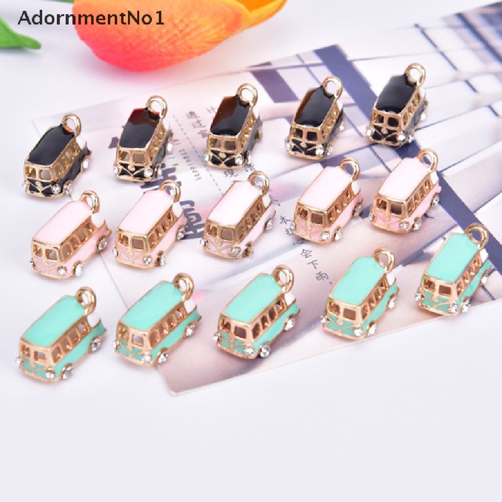 (AdornmentNo1) 5pcs / Set Liontin Bentuk Busses 3D Bahan Alloy Untuk Kerajinan Tangan DIY Charms