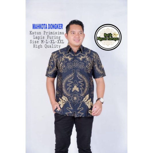 JOGO ROGO BIRU NAVY DONGKER HIGH QUALITY BAJU kemeja batik pria lengan panjang terbaru ORIGINAL PENDEK modern PREMIUM