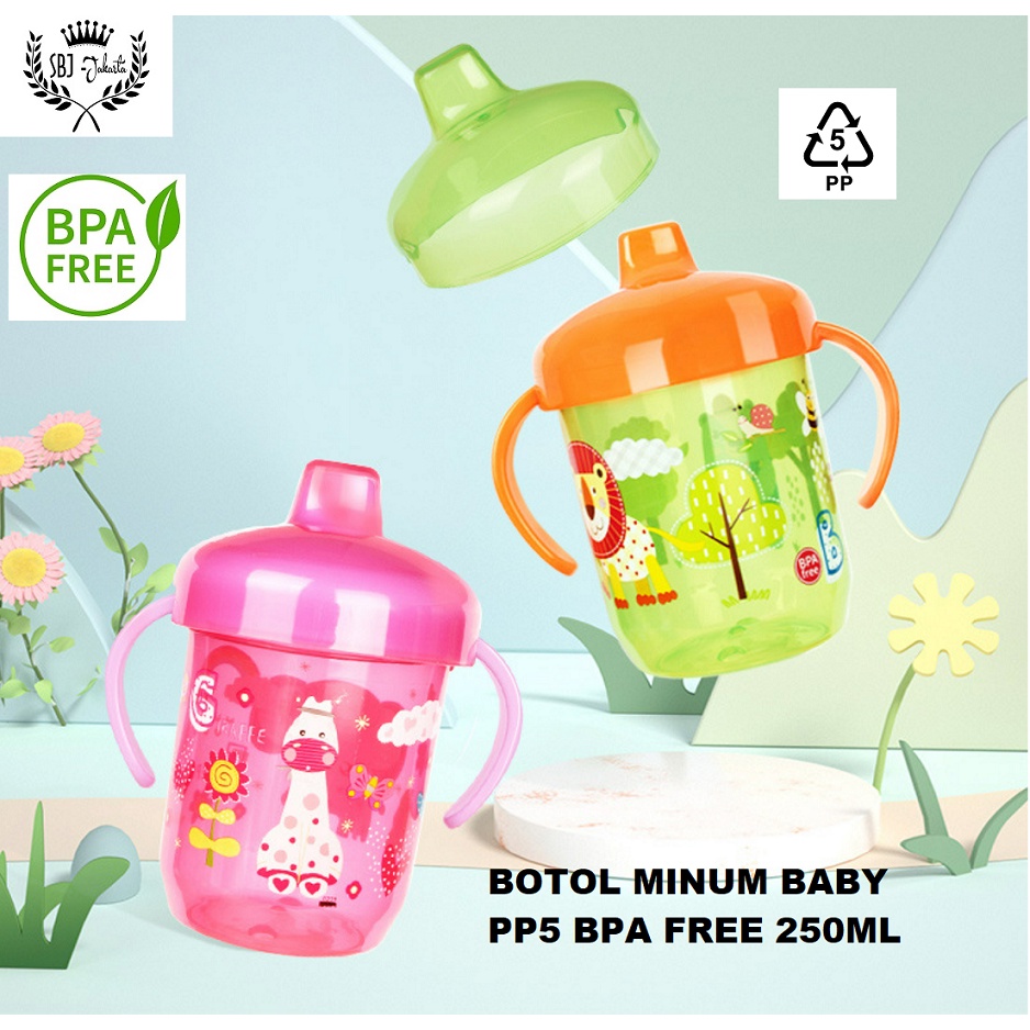 BOTOL MINUM ANAK BABY BAYI PP5 BPA FREE 250 ML GELAS CANGKIR BPA FREE