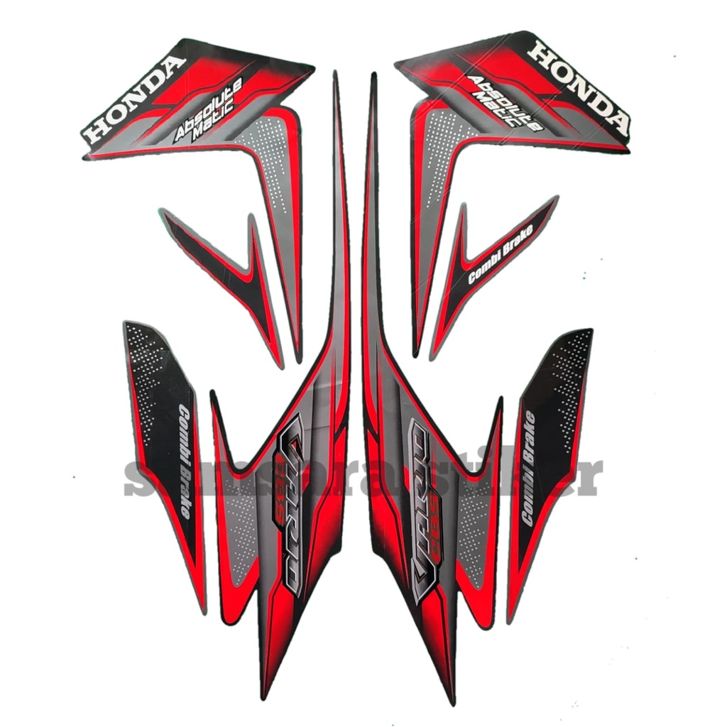 Jual Stiker Motor Honda Vario Cbs 110 2010 abu-Merah | Shopee Indonesia