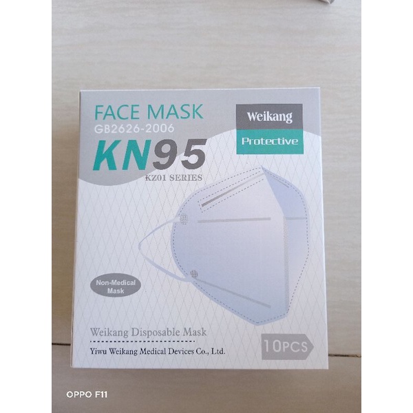 masker kn95 5ply 1box isi 10 pcs kawat luar