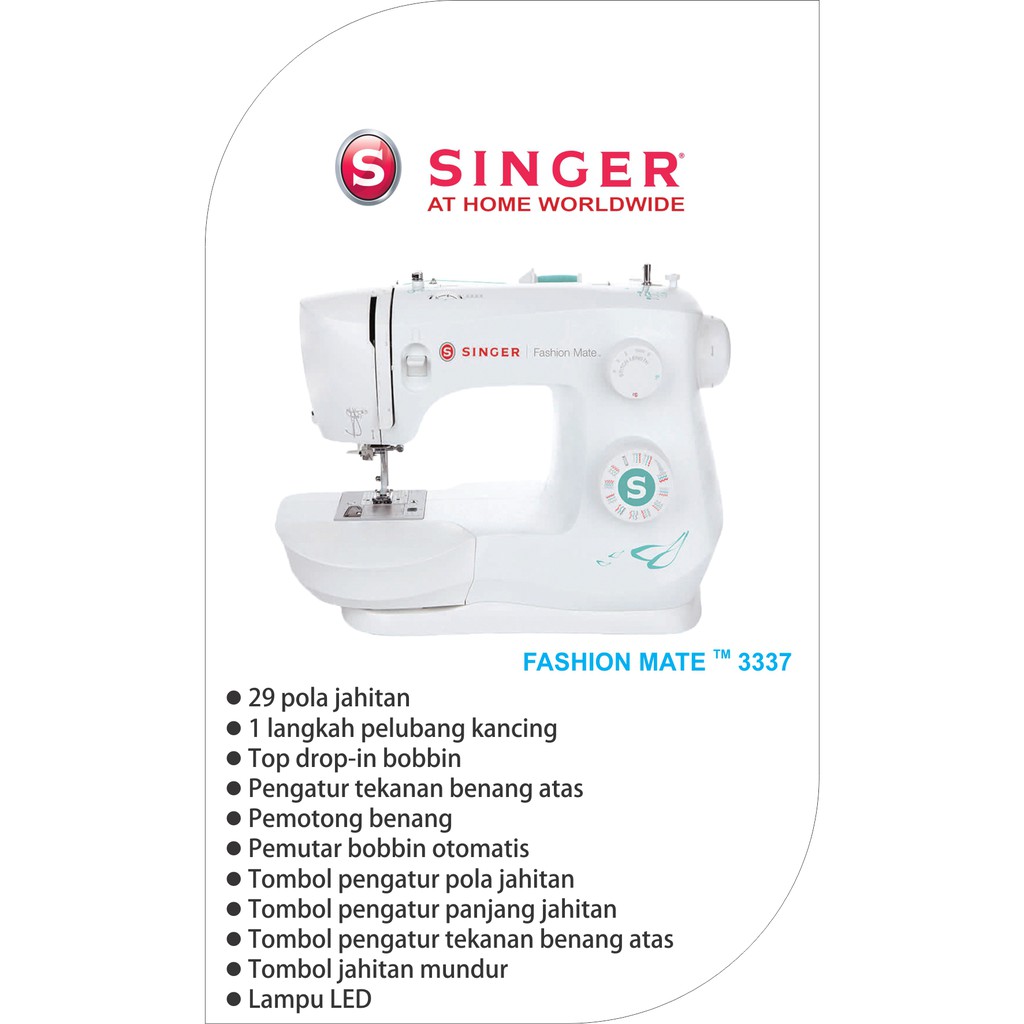 Mesin Jahit SINGER 3337 Fashion Mate Portable Multifungsi