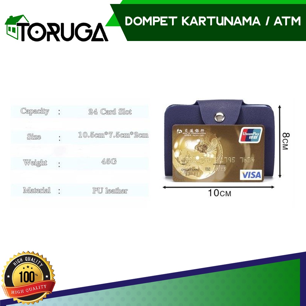 Dompet Kulit Tempat Kartu Nama Kredit ATM Card ID Holder 24s Souvenir