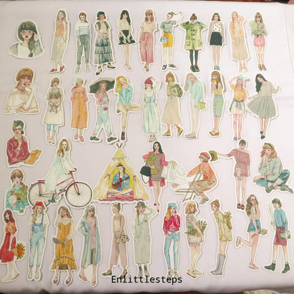 

[10Pcs / Set] Sticker Girl / Boy For Decorating, Joournal, Scrapbook