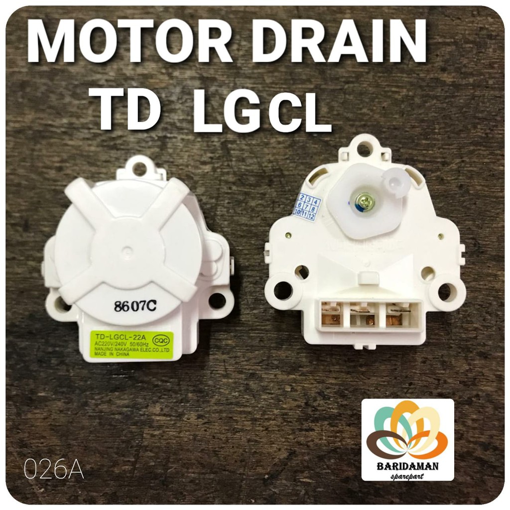 Motor Drain Mesin Cuci LG TD-LGCL-22A NAKAGAWA RETRACTOR FRONT LOADING