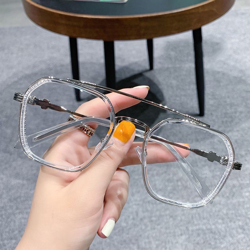 Kacamata myopia Model double beam Bingkai Besar anti blue light Gaya Korea Untuk Pria Dan Wanita