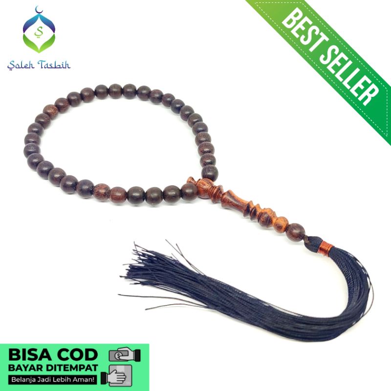 Tasbih Galih Asem Kuncir 33 Butir Size 7mm