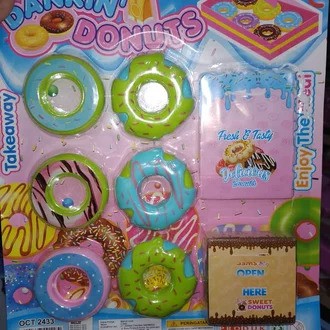 Set Mainan Anak Perempuan Donat Mini - Mainan Masakan Dunkin Donuts Isi 6 Donat SNI HI