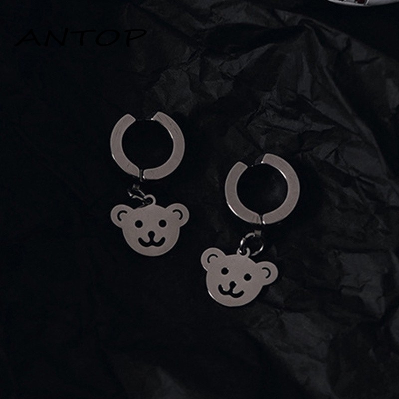 Hip Hop Anting Rantai Desain Beruang Gaya Untuk Wanita Aksesoris Fashion  ANTOP