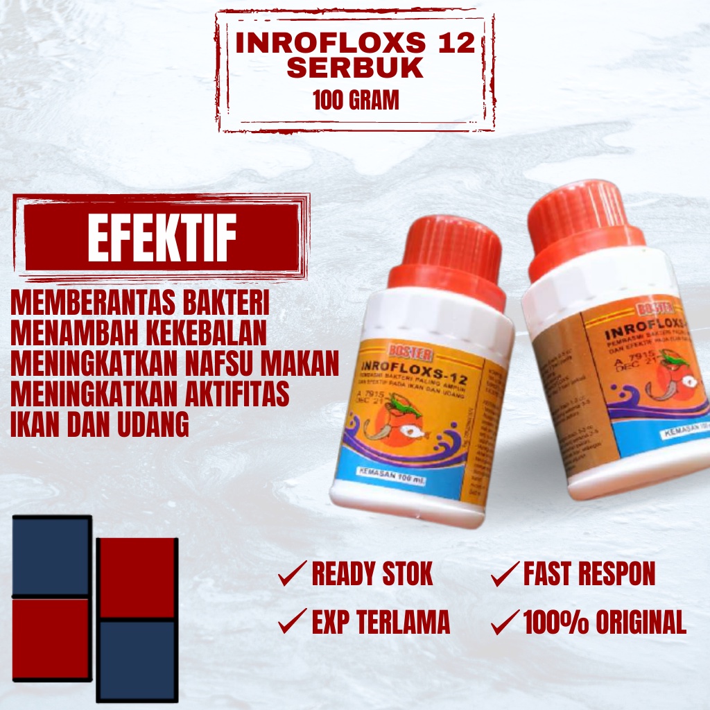 BOSTER INROFLOXS INROFLOX INROFLOK 12 OBAT ANTIBIOTIK IKAN 100ML