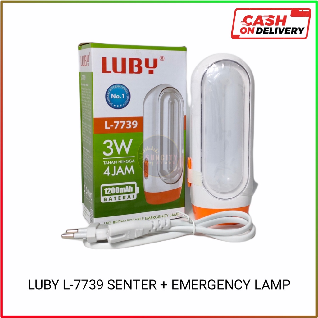 LUBY L-7739 Lampu Emergency LED 3 Watt 1+20 LED SMD