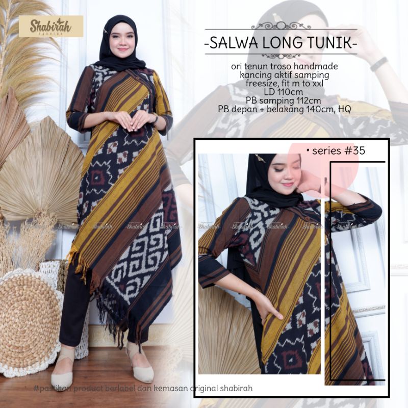terlaris COD SIZE STANDAR DAN JUMBO - SALWA LONG TUNIK NEW MOTIF ORI TENUN TROSO