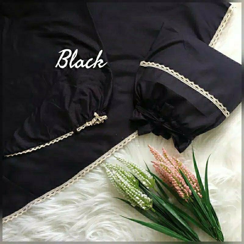 MUKENA TRAVELL SERIES MURAH Warna Hitam Bahan Katun Micro Premium Set Atasan + Bawan + Tas Cantik