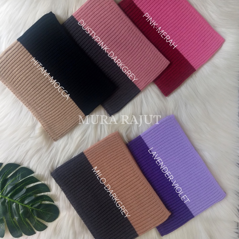 Ciput Rajut Inner Bandana Premium 2 Warna Daleman Kerudung Alas Hijab Jilbab Rajut Anti Melar