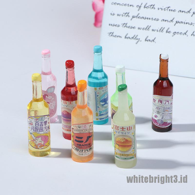 (white3) 5pcs Miniatur Botol Soda / Air Minum Skala 1: 12 Untuk Dekorasi Dapur Rumah Boneka