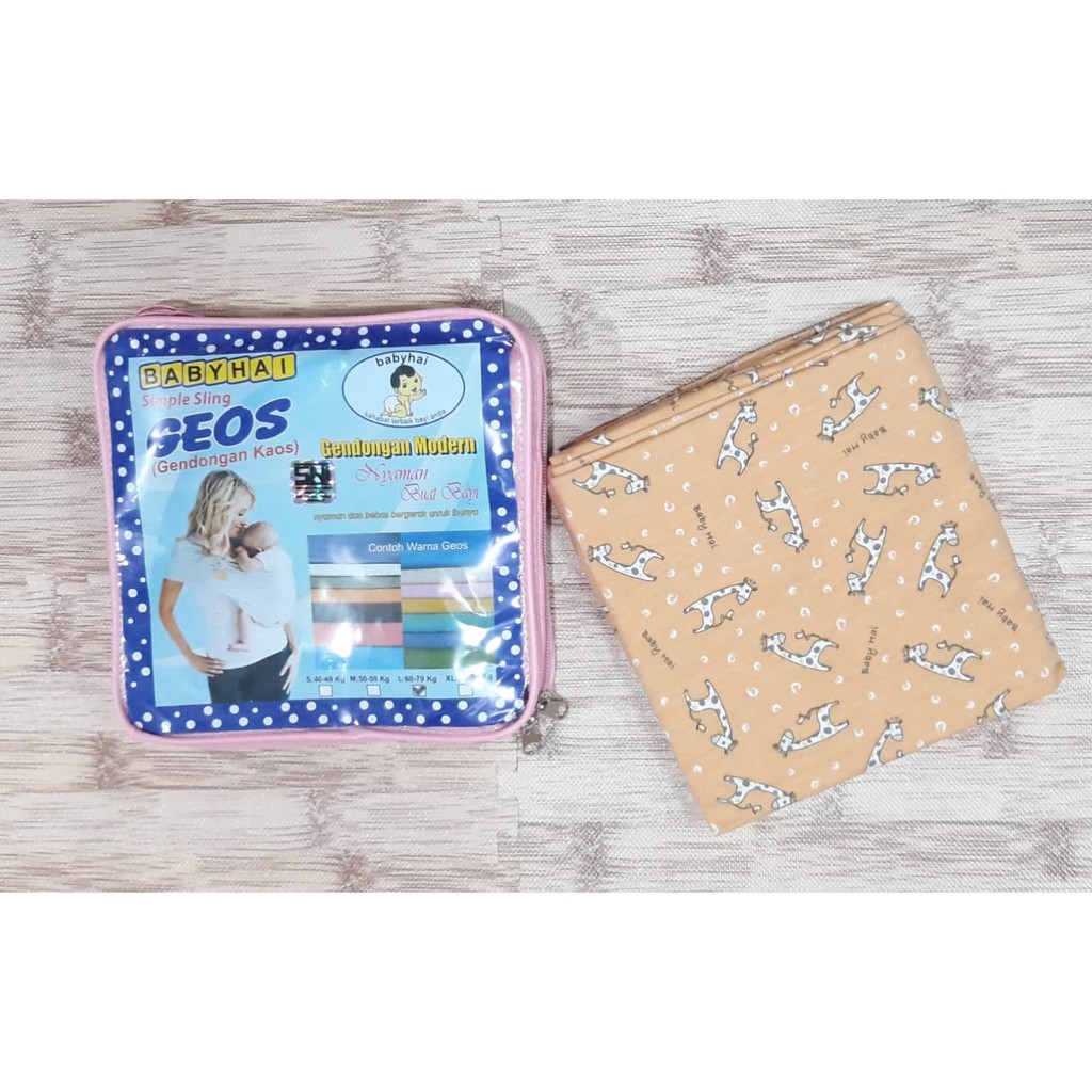 Gendongan Kaos Baby Hai Simple Sling Geos