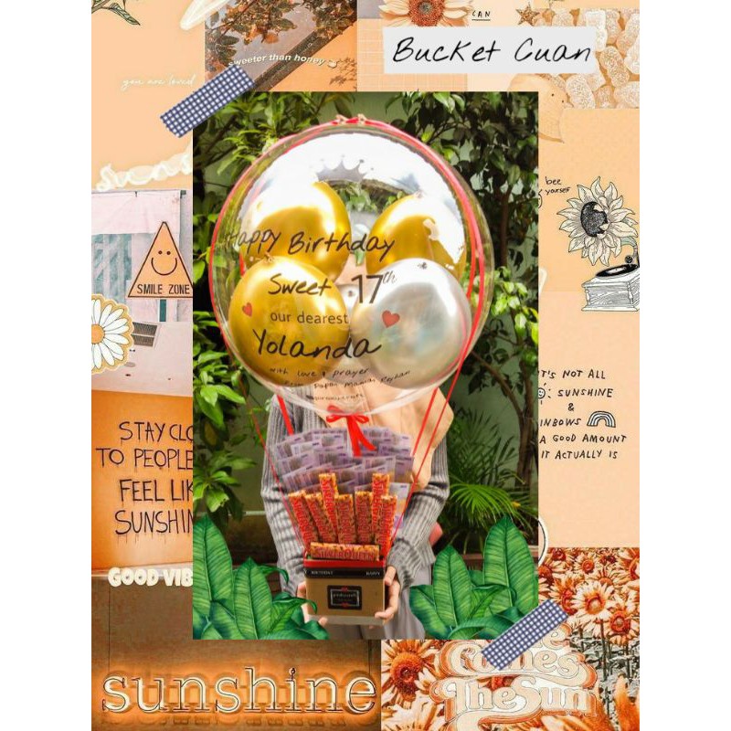Buket balon Uang (asli)