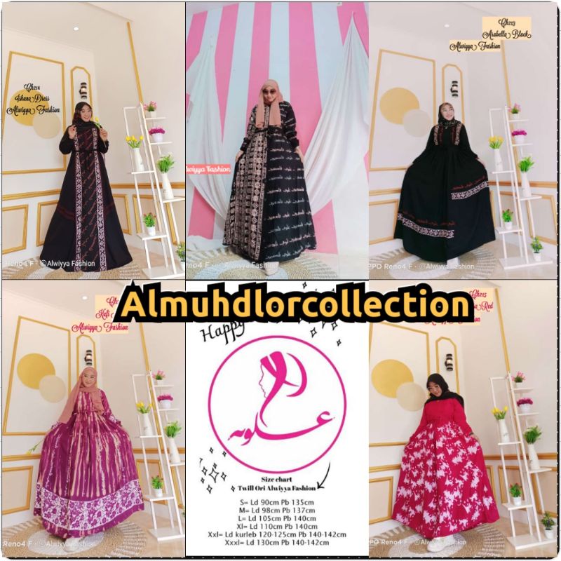 Ishana Dress, Arabella Black, Kufi Manggis, Hazima Cookies, Gamis Twill Alwiyya Fashion Original