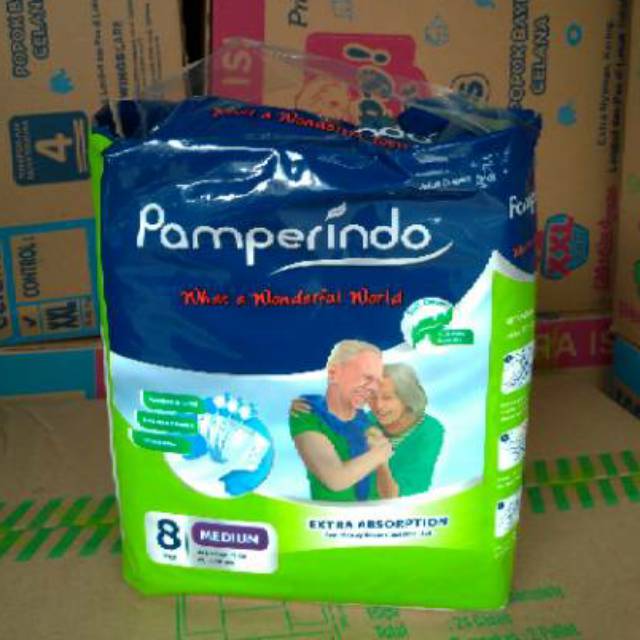 Pamperindo Popok Dewasa Perekat Pamperindo Dewasa Diapers Dewasa Size M 8, L 7 &amp; XL 6