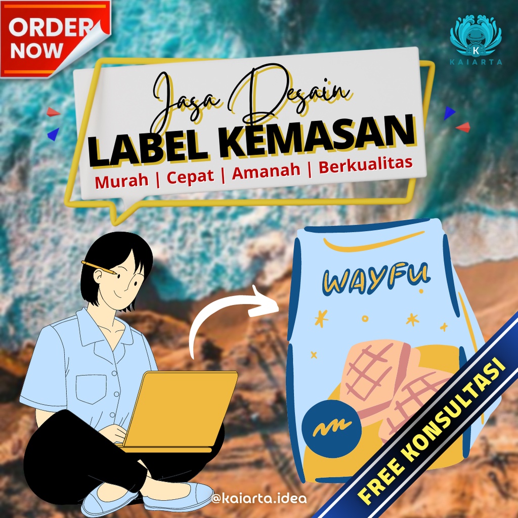 Jasa Desain Label Kemasan Custom Request | Design Label Produk, Pengiriman, Makanan Minuman, Baju, H