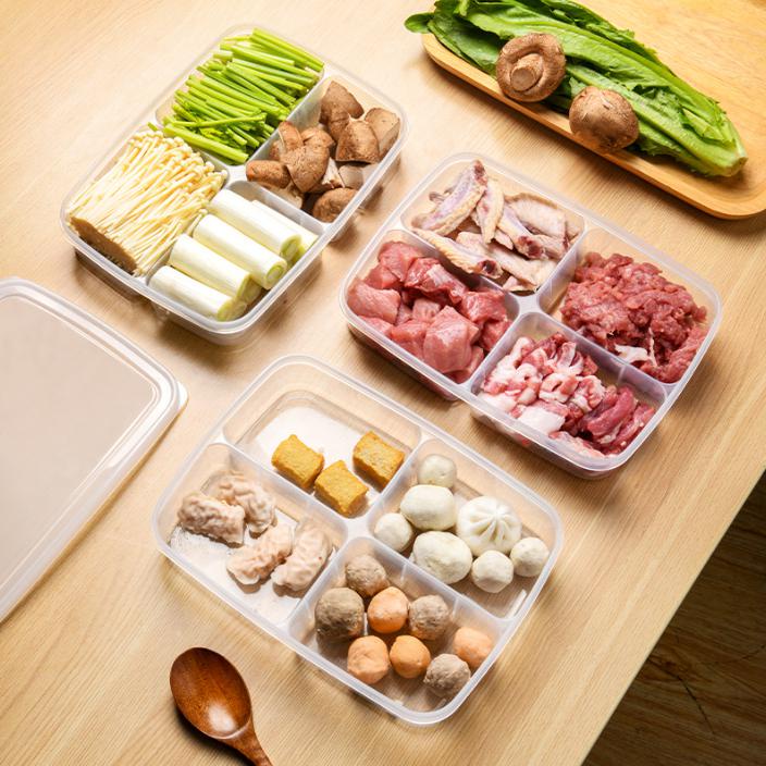 Food Storage Food Prep Kotak Makan 4 Sekat Lunch Box Bersekat Bento Food Storage - HW074