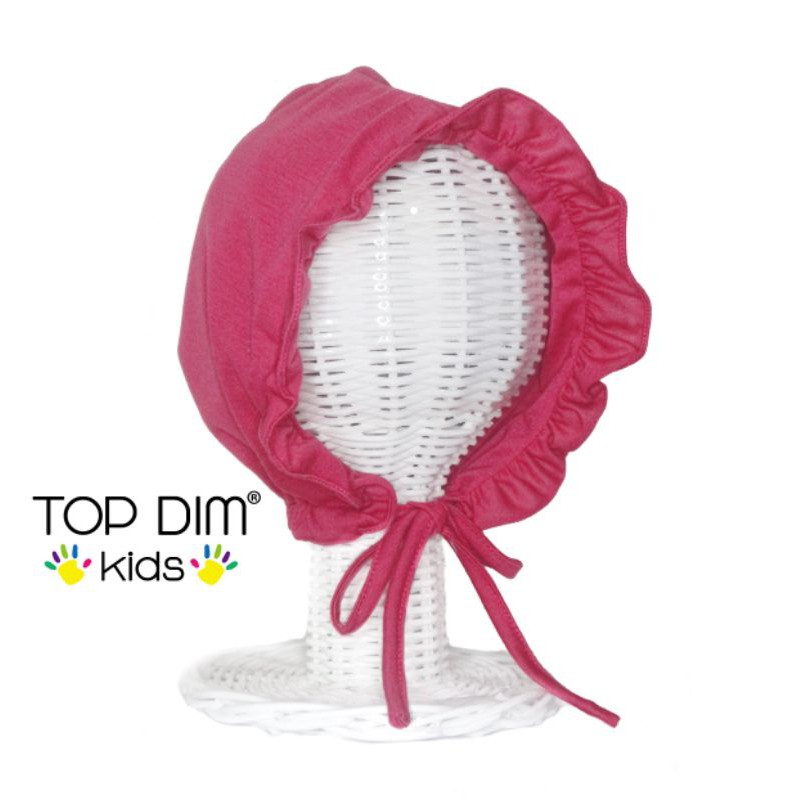 Topdimkids Topi Bonet Ruffle Bonet Topi Noni Bonet Renda Topi Bayi Aksesoris Anak Bayi Polos Basic-Fuschia