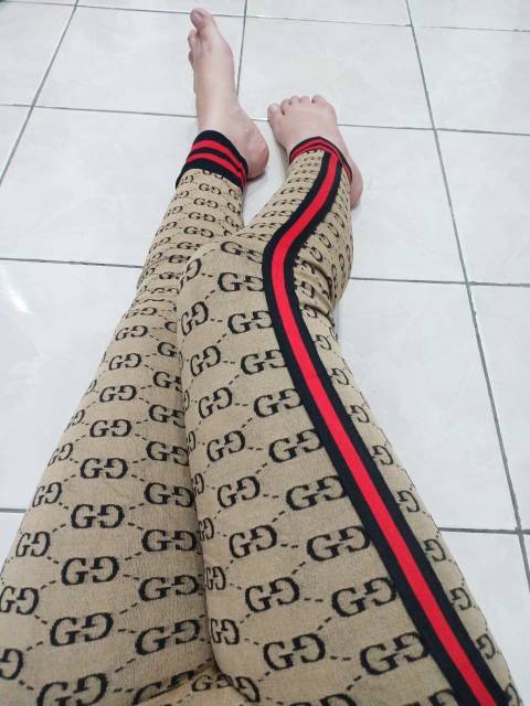 COD LEGGING GUCI FULL MOCCA / LEGGING IMPORT MURAH/ LEGGING IMPORT TERBARU