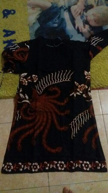 Batik Tunik Shibori Jumputan Terbaru Size S-3l / Hrb026 Yelbor Navbor / Biru Putih / Original.