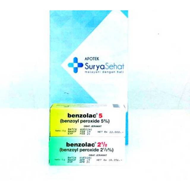 Benzolac 2.5% 5gram / Benzolac 5% 5gram Obat Jerawat