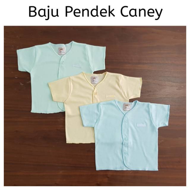 Baju Bayi Lengan Pendek Newborn Polos Caney Warna