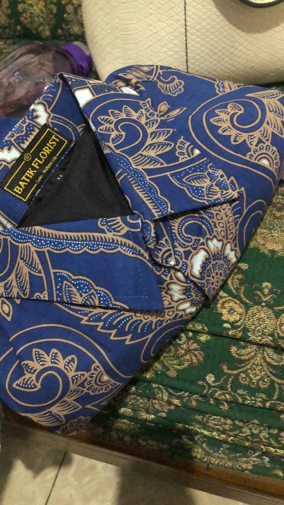 Peksi Dongker Kemeja Batik Pria Full Furing Katun Sragenan