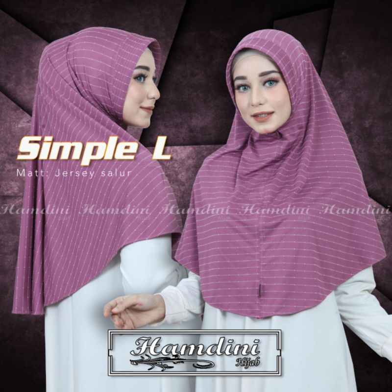 Jilbab Khimar Maryam Simple L Salur Kode 023 Ori Hamdini-Purple
