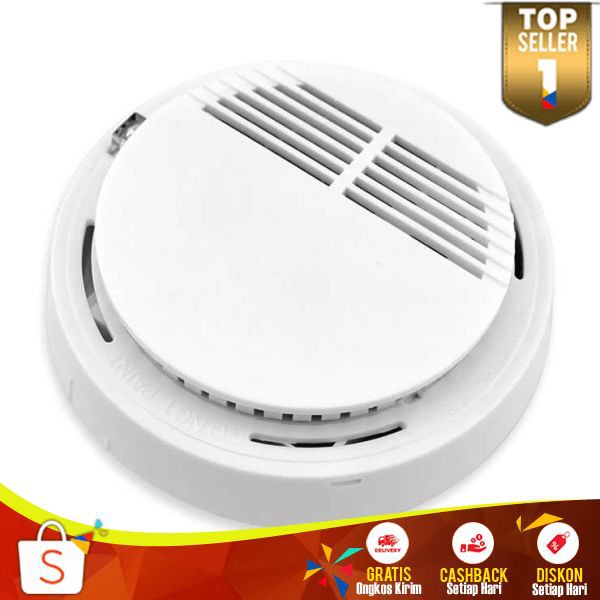 Smoke Detector Sensor Pendeteksi Asap Kebakaran Minimalis Tanpa Kabel Listrik Aman Mudah Dipasang