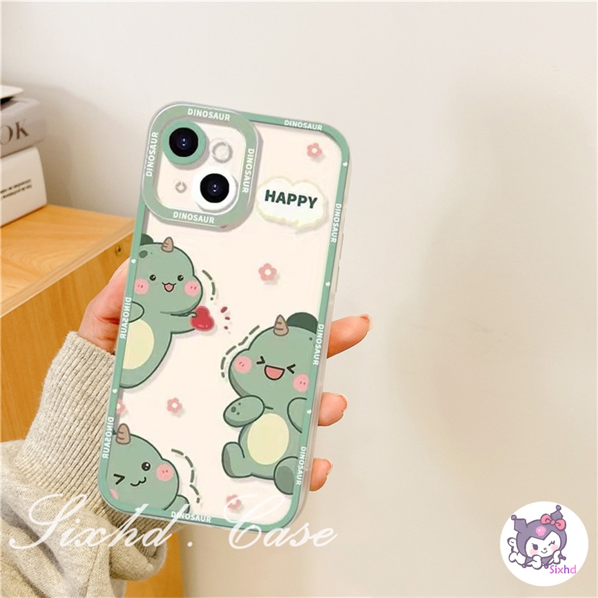 OPPO A78 A17 A57 A57 A77s A76 A96 A17K A16 A15 A74 A55 A54 A53 A33 A32 A31 A9 A5 A5s A3s Reno 8T 8Z 7Z 6Z 5Z 5 A94 A95 A93 A92 A77 A52 F11 F9 Cute Cartoon Dinosaur Couple Lens Protection Soft Phone Case Cover
