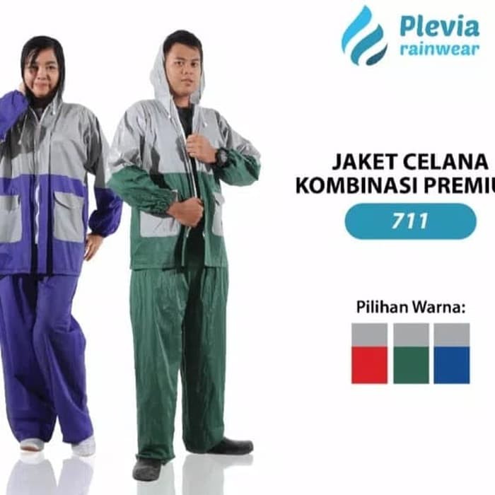 SALE!!! Jas Hujan PLEVIA Jaket Celana Kombinasi 711 Setelan Jas Hujan Murah