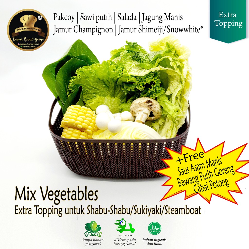 

Mix Vegetables untuk Shabu Shabu (Halal Food)