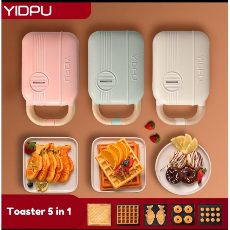 Pan Toaster YIDPU 5 in 1 / Waffer Maker / Mesin Panggang Roti / Mesin Waffle