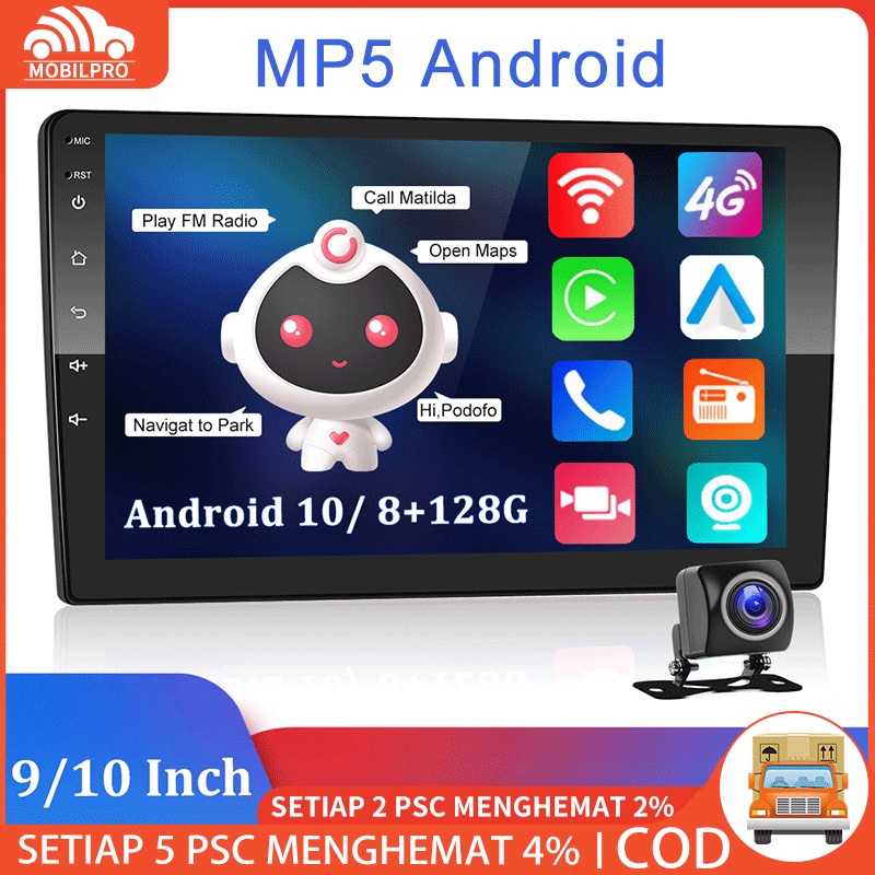 9 Inch Car Android 12 Navigasi 2+32G/4G+32G IPS Screen Head Unit For TOYOTA Daihatsu Mitsubishi HONDA SUZUKI Hyundai NISSAN Double Din Touch Screen Stereo Radio Bluetooth Car Multimedia MP5 GPS Mirrorlink YOUTUBE