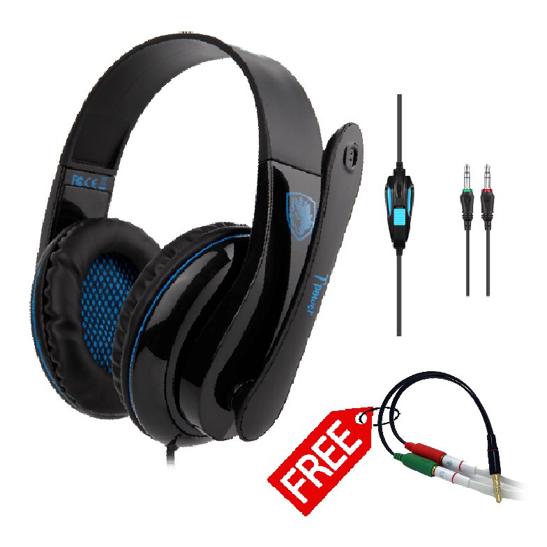 Headset Gaming Sades T Power SA-701 FREE SPLITTER AUDIO 1-2