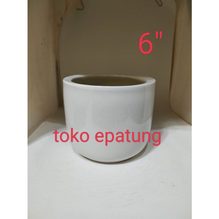Tempat Bakar Dupa - Hiolo / Hio Lo / Tempat Hio Dupa - Putih - Datuk Keramik - 6 Inch (H)