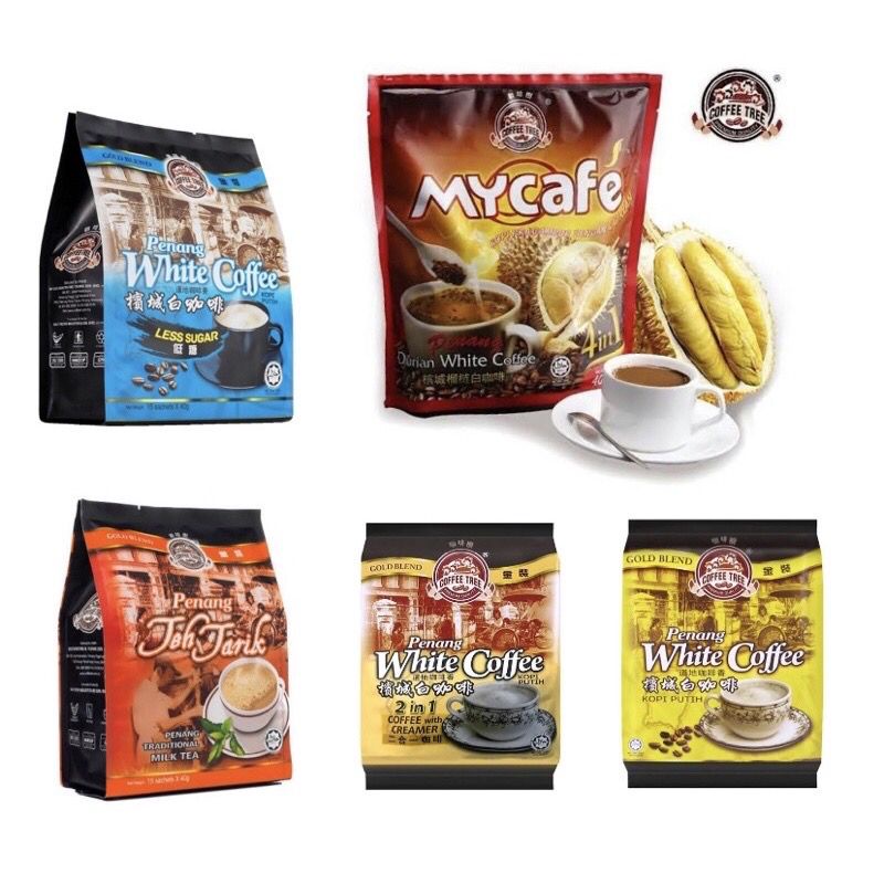 Penang White Coffee Coffee 3in1 /  Penang 3in1 15 x 40gr Penang Kopi Malaysia / Penang Teh Tarik / Penang White Coffee Less Sugar