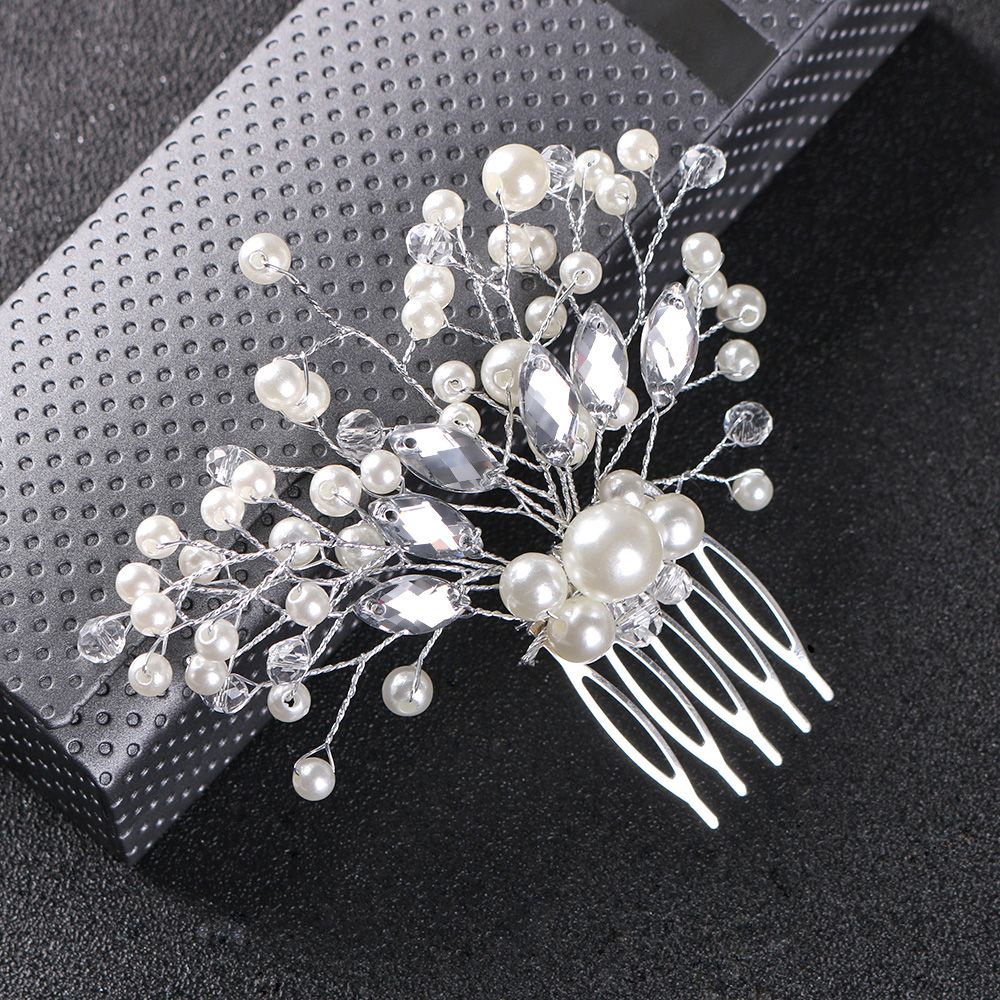 SUYOU Beautiful Hair Combs Accessories  Bridal Clips Pearl Hair Pin  Bride Hair Jewelry  Wedding  Romantic Crystal Crown Rhinestone Tiara /Multicolor