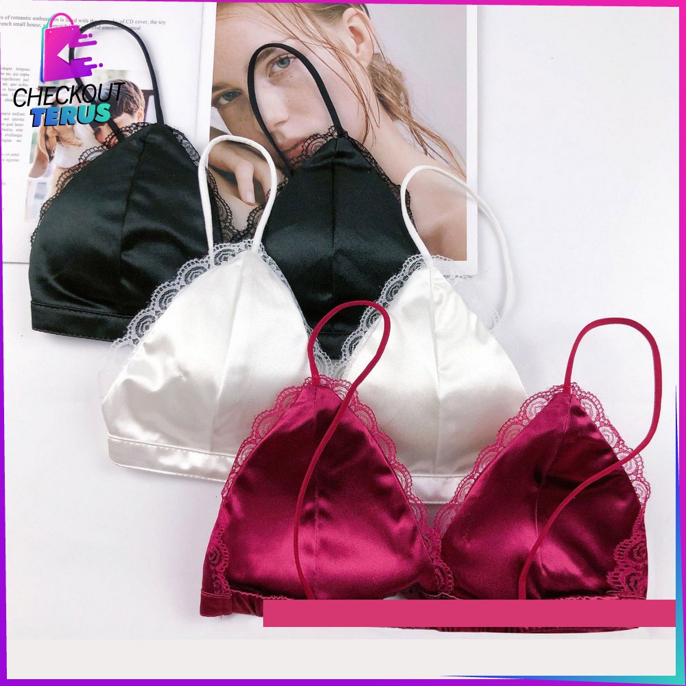 CT P69 P70 Bra Cup Segitiga Tanpa Kawat Pakaian Dalam Wanita BH Olahraga BH Push Up Renda BH Wanita Sexy Pakaian Dalam Wanita