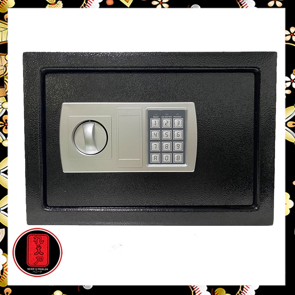 TaffGUARD Brankas Mini Electric Password Safe Deposit Box Size Besar - EB20 - Black