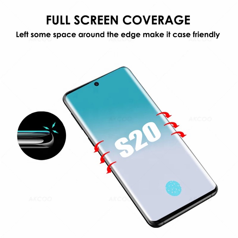 Tempered Glass UV Full Glue Samsung S20 ULTRA - S20 PLUS - Tempered UV Lamp