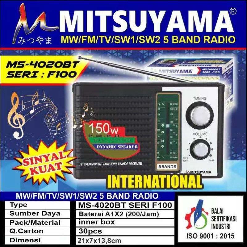 Radio Jadul Internasional Mitsuyama F-100 Dengan 3 Band AM/FM/SW