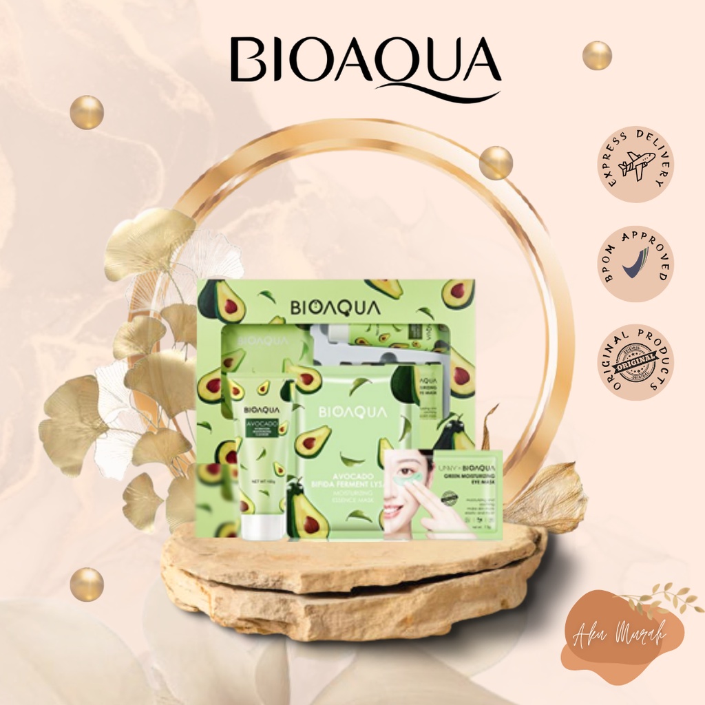 ✨ AKU MURAH ✨ BIOAQUA Avocado Skin Care Set 100g+7.5g*5+25g*5 (@24)