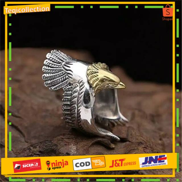 CINCIN HEWAN GAYA BURUNG ELANG VINTAGE | CINCIN PRIA BURUNG TQR