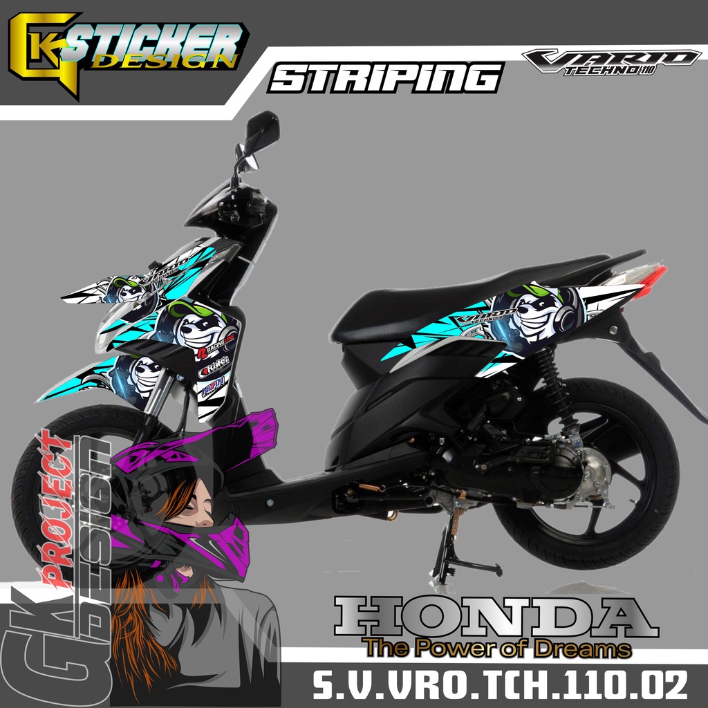 STRIPING VARIO TECHNO 110 - STIKER MOTOR VARIO TECHNO 110 002 PANDA