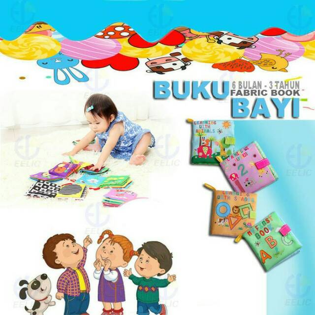 Buku Bantal Bayi Kain Soft Book 4 PCS